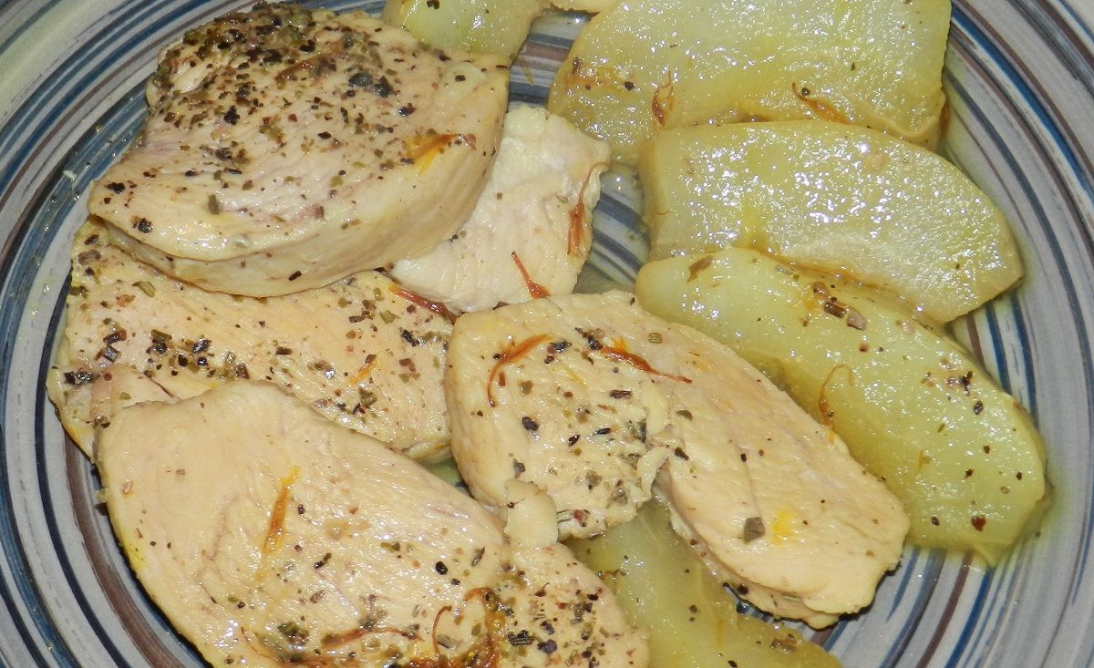 Pollo e pere