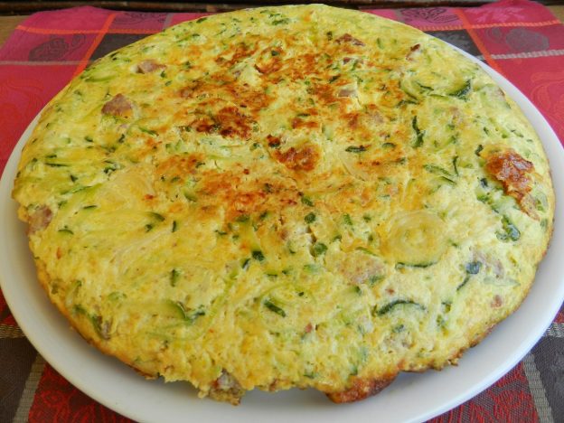 Frittata con salsiccia e porro